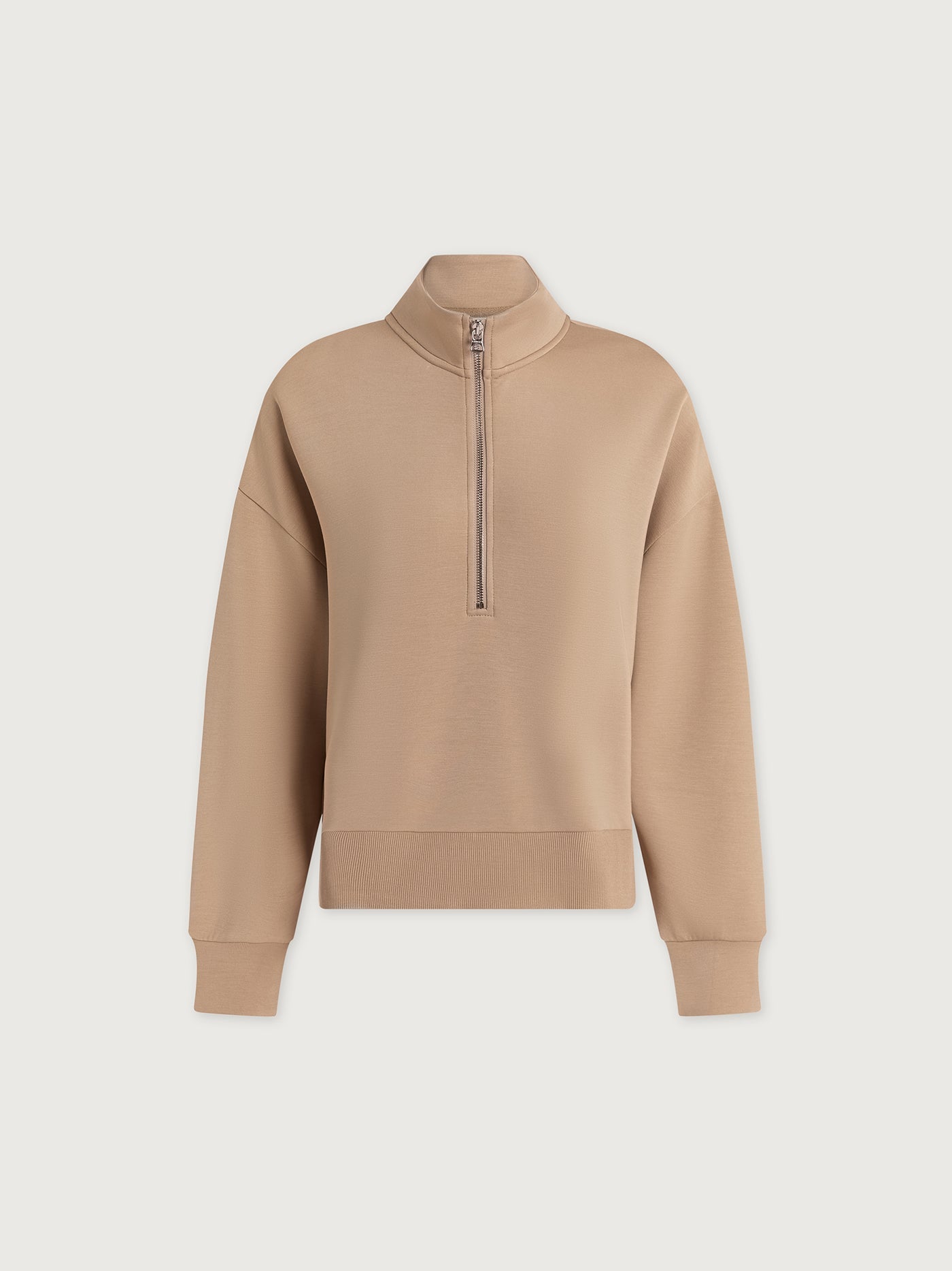 Varley Light Taupe Mavis Mock Neck Sweat