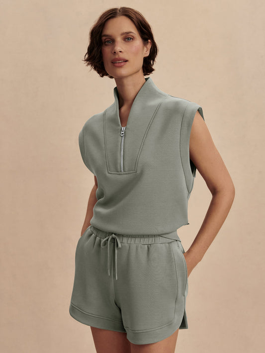 Varley Shadow Loretta Half-Zip Sleeveless Sweat | VARLEY US