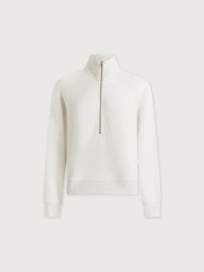 Varley Ivory Marl Selene Half Zip Sweat