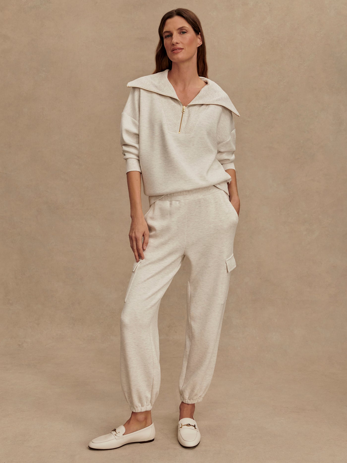 Varley Ivory Marl The Cargo Pant 27.5