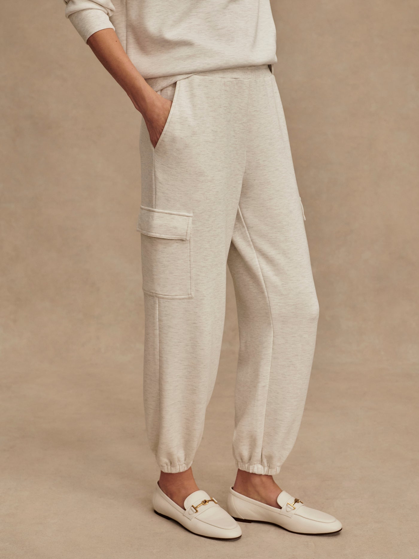 Varley Ivory Marl The Cargo Pant 27.5