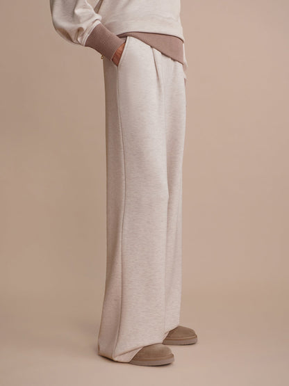 Varley Ivory Marl The Extra Wide Leg Pant 29.5