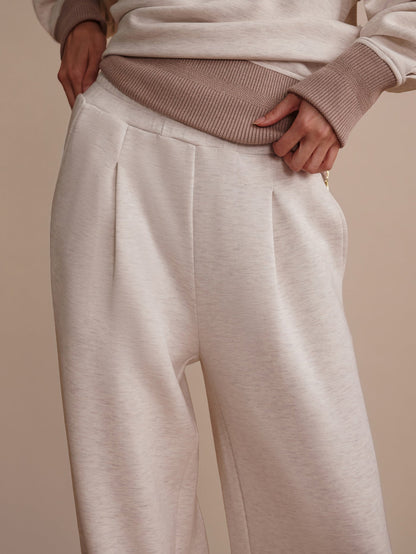 Varley Ivory Marl The Extra Wide Leg Pant 29.5