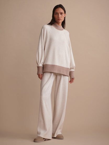 Varley Ivory Marl The Extra Wide Leg Pant 29.5