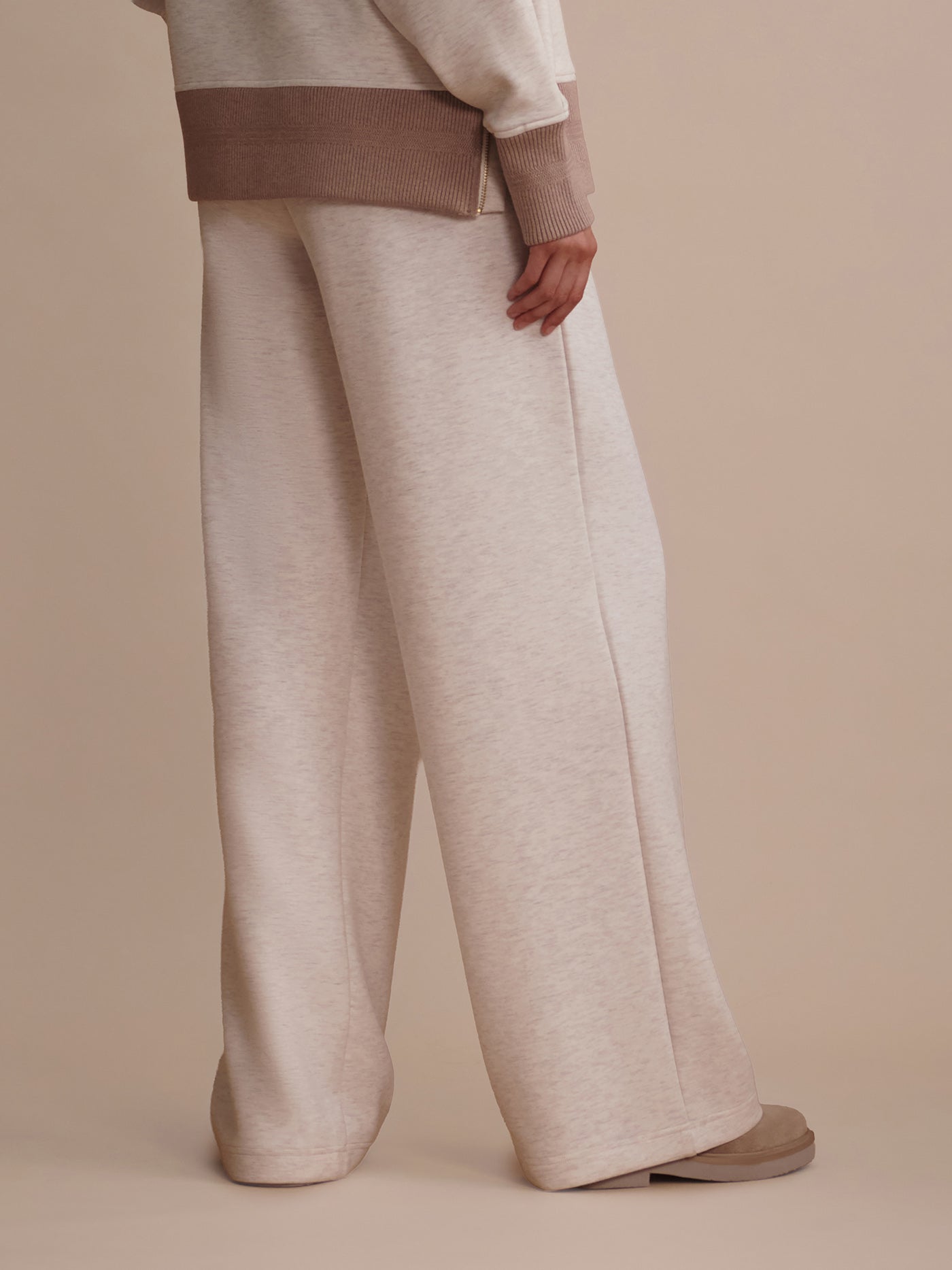 Varley Ivory Marl The Extra Wide Leg Pant 29.5