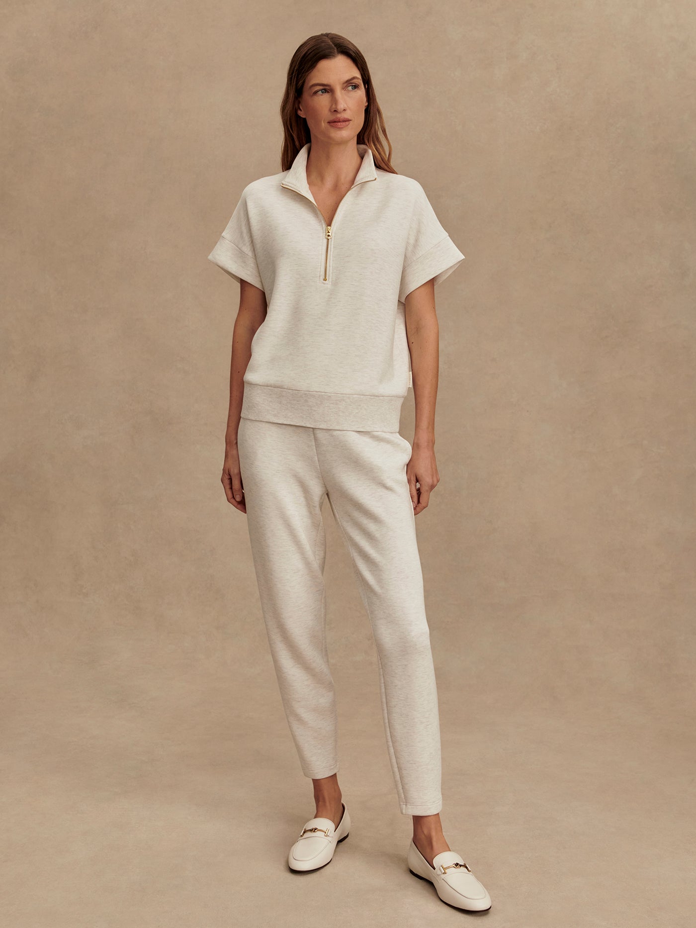 Varley Ivory Marl The Slim Pant 27.5