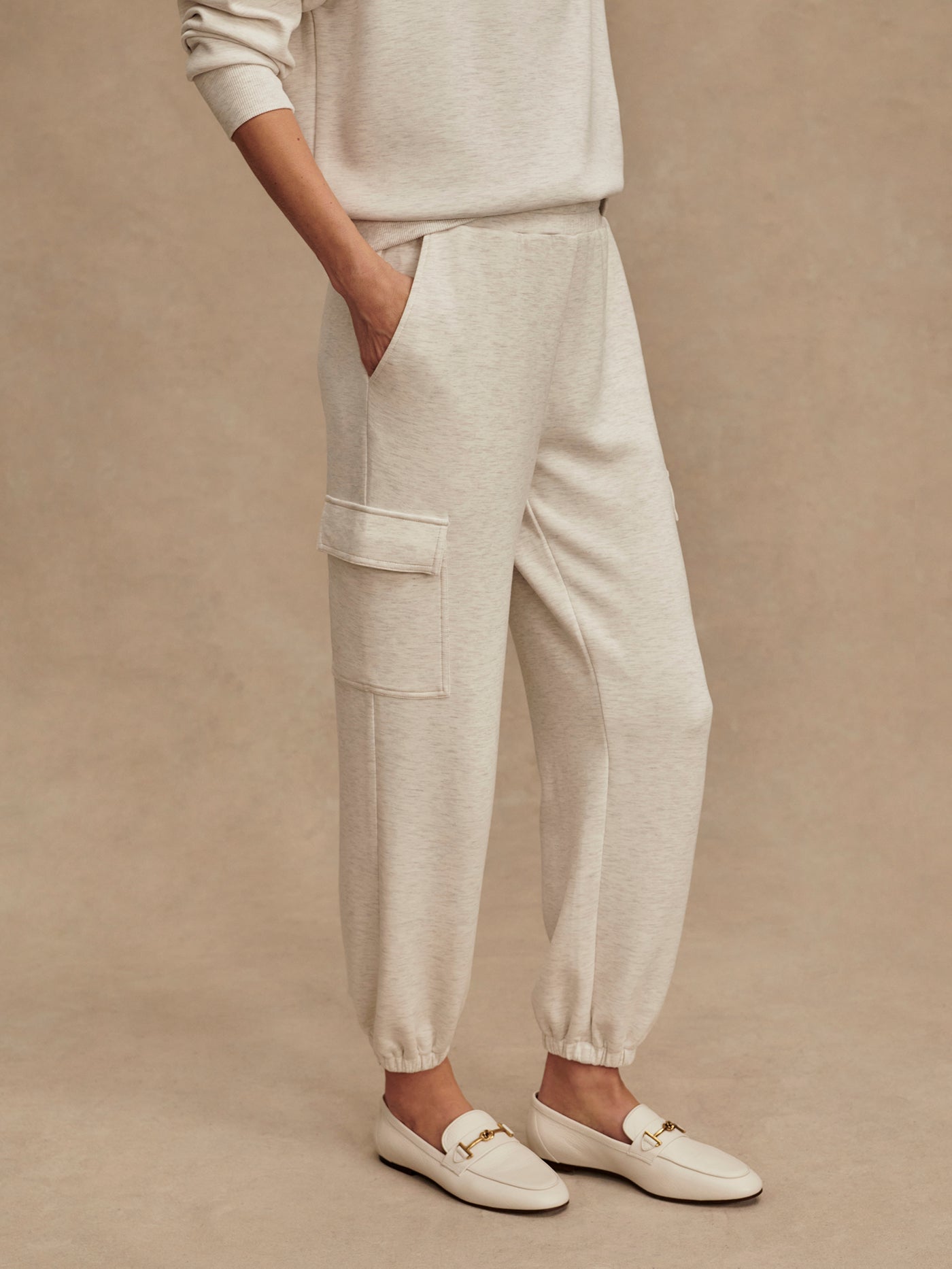 Varley Ivory Marl The Cargo Pant 25