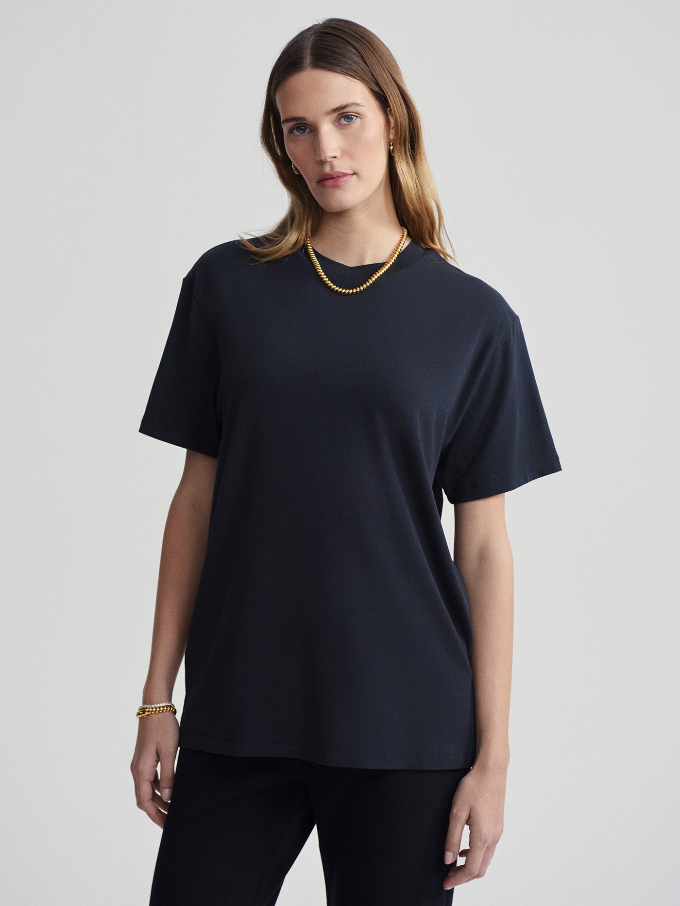 Varley Black Leighton Boyfriend Tee