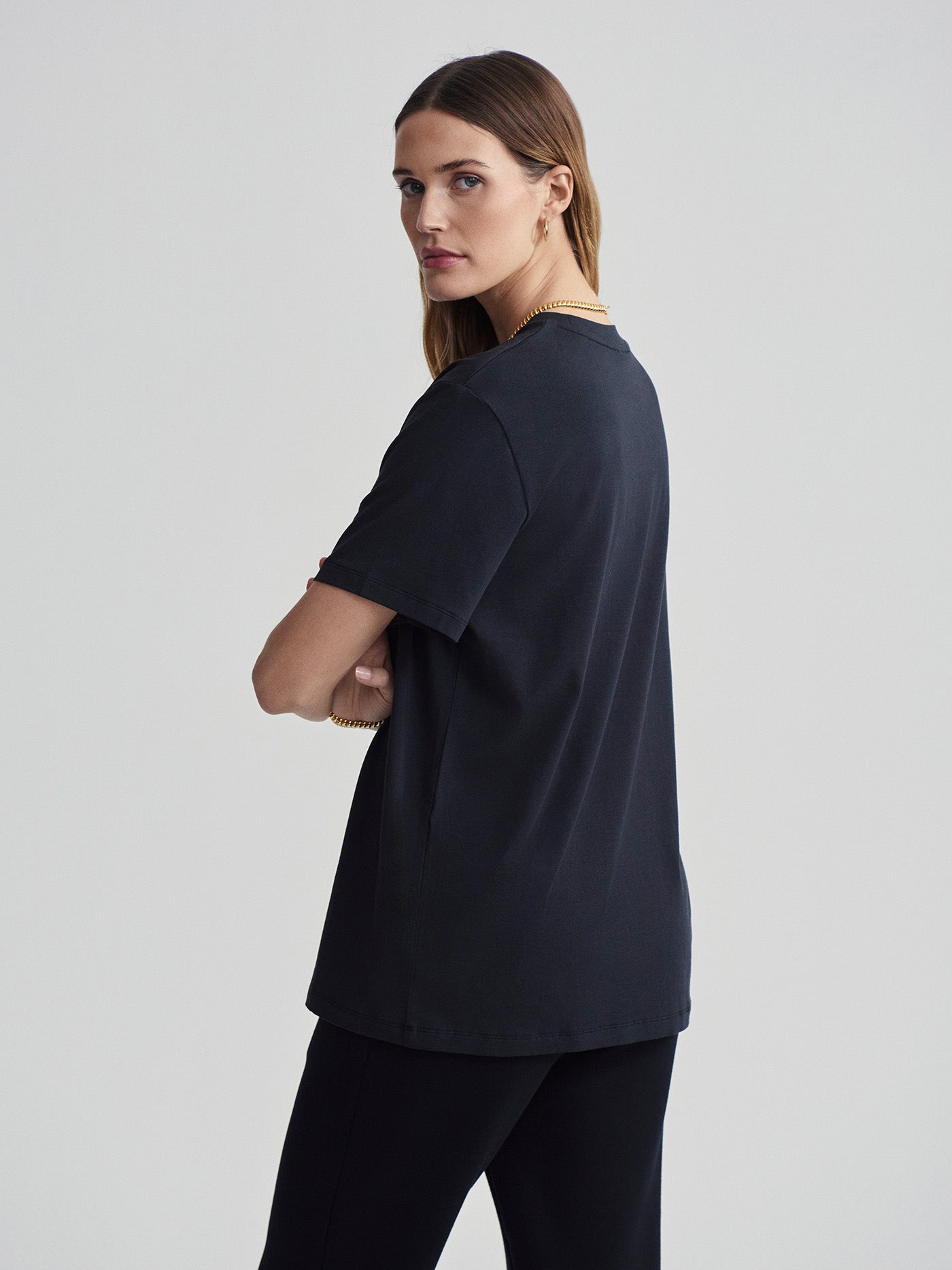 Varley Black Leighton Boyfriend Tee