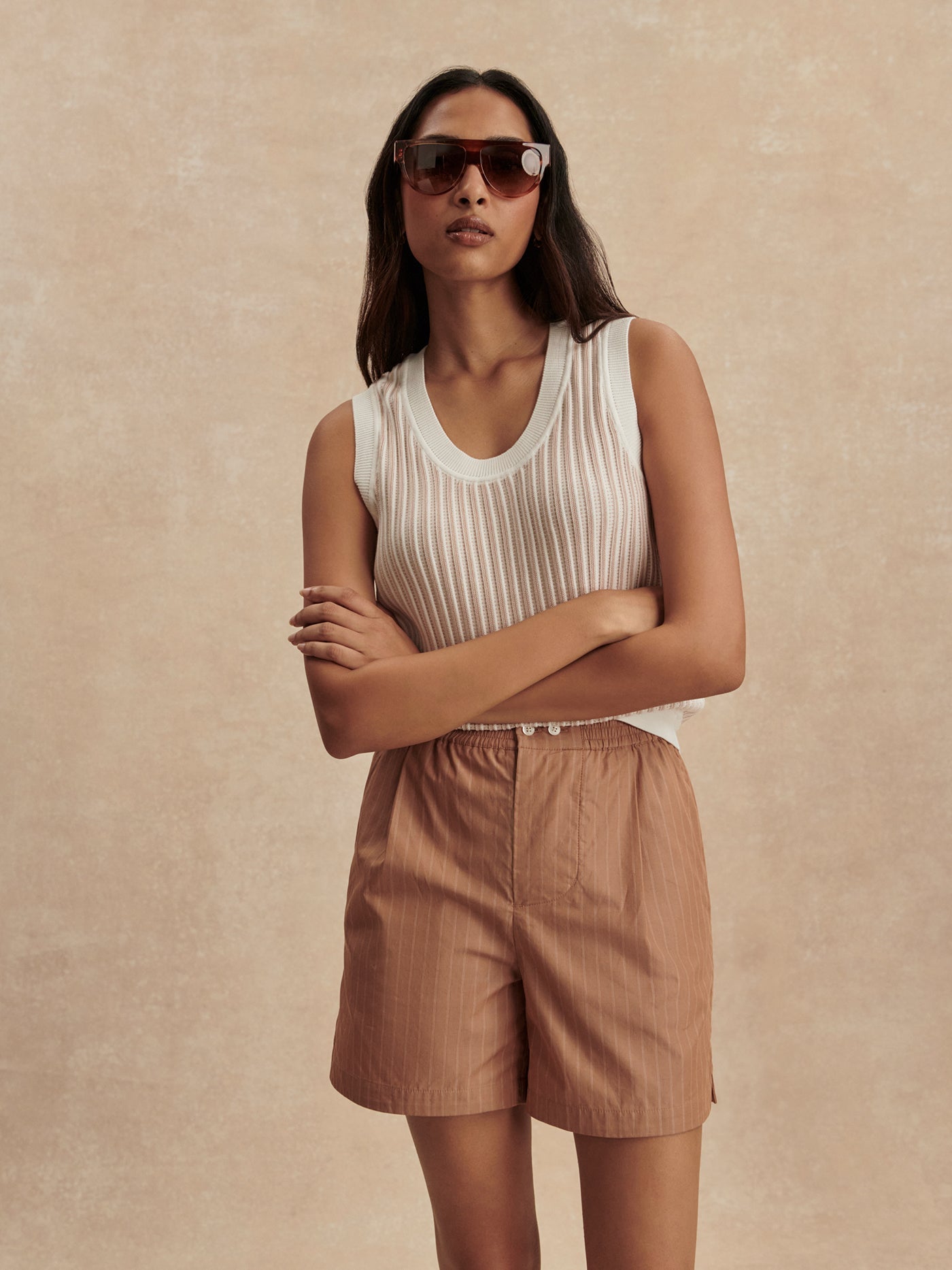 Varley Camel Stripe Marius Short 5