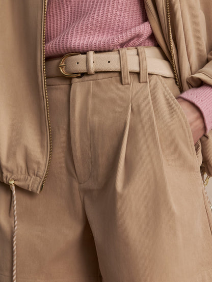Varley Light Taupe Jorden Pleat Short 4.5