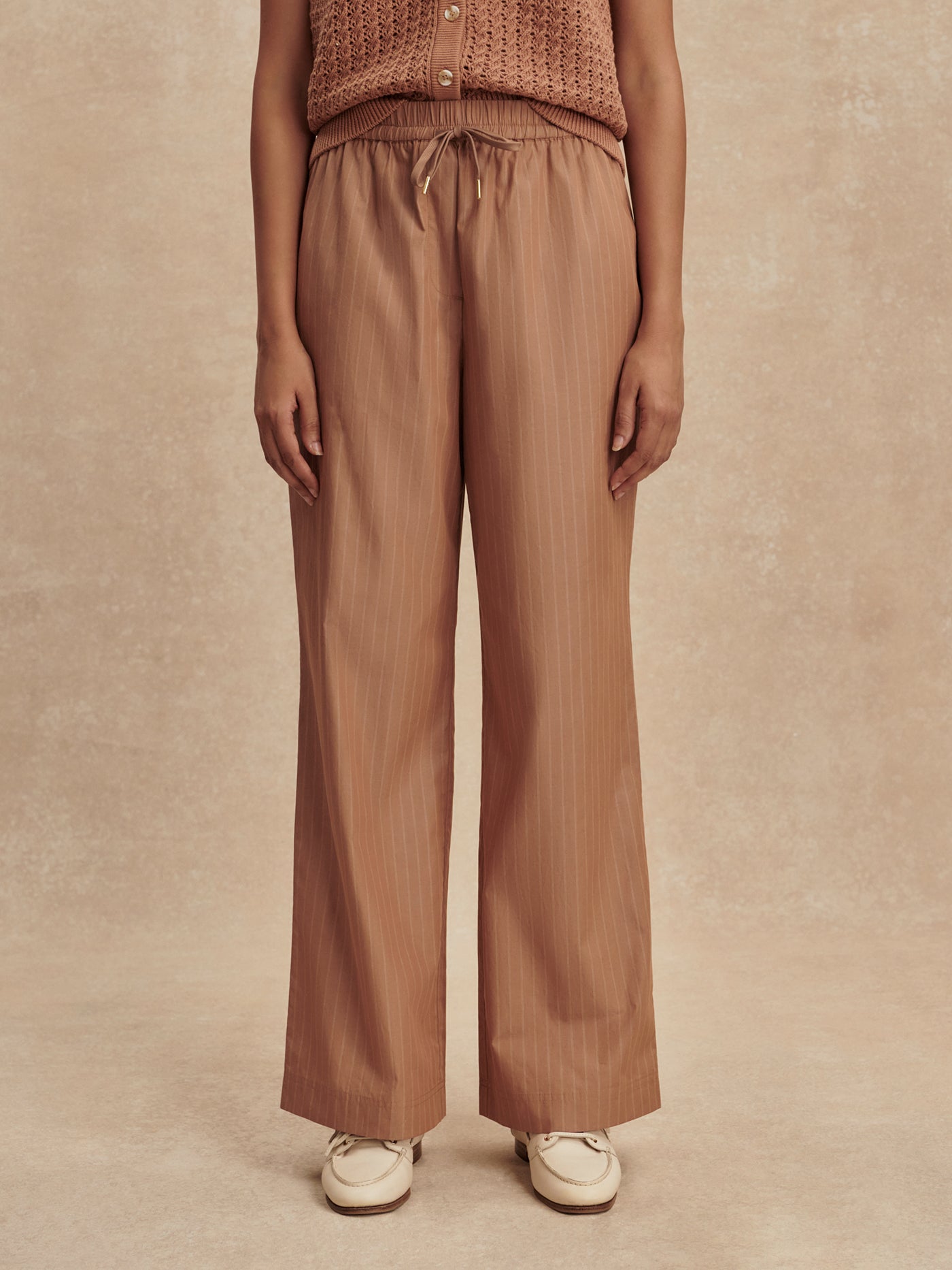 Varley Camel Stripe Rowan Straight Leg 30