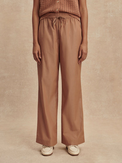 Varley Camel Stripe Rowan Straight Leg 30