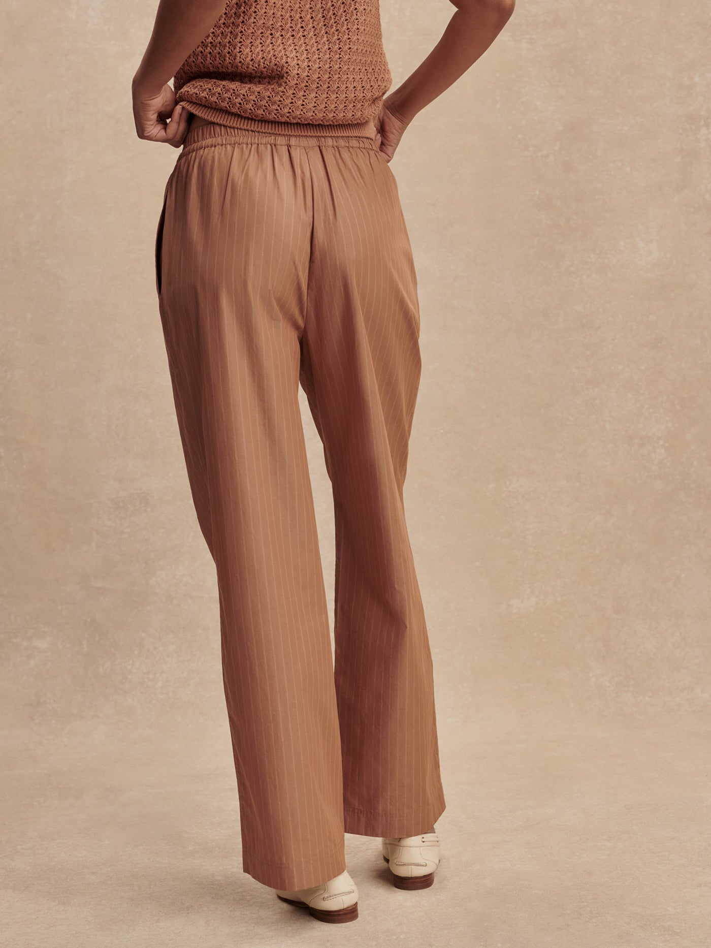 Varley Camel Stripe Rowan Straight Leg 30