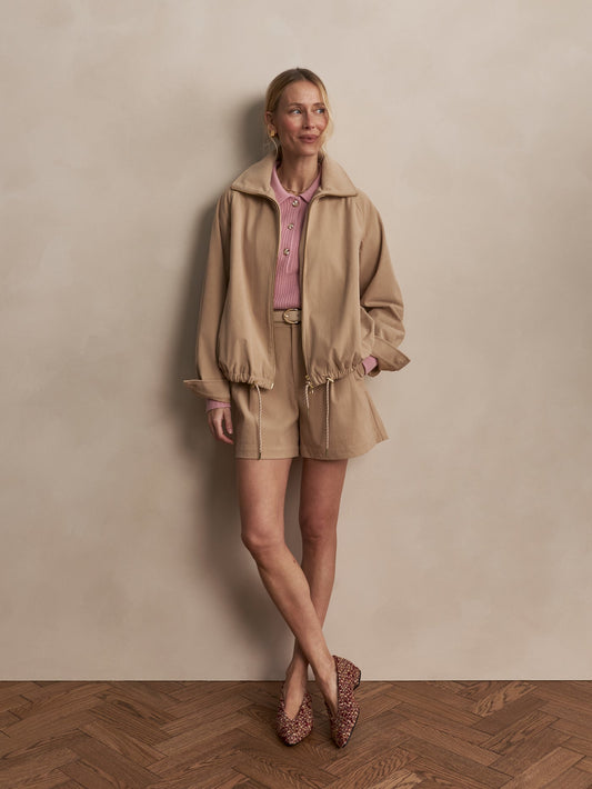 Varley Light Taupe Nadina Blouson Jacket