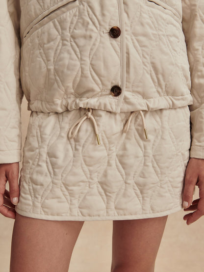 Varley Oat Milk Saba Quilted Jacket