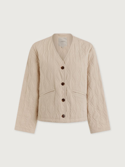 Varley Oat Milk Saba Quilted Jacket