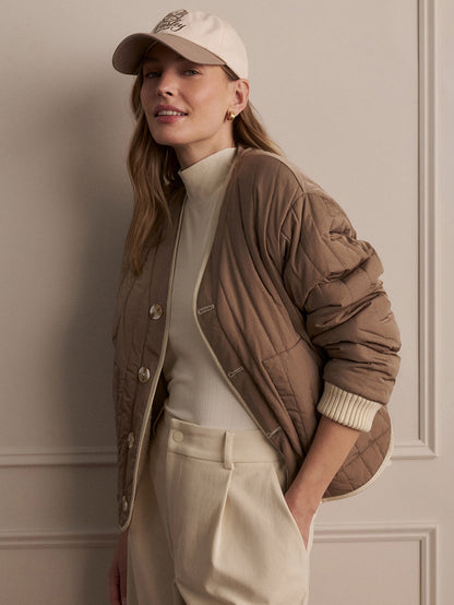 Varley Sandshell/ Ash Taupe Drew Reversible Jacket