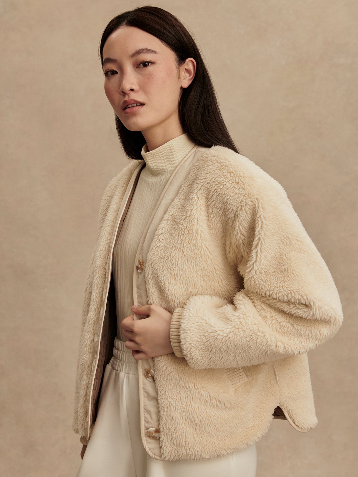 Varley Sandshell/ Ash Taupe Drew Reversible Jacket