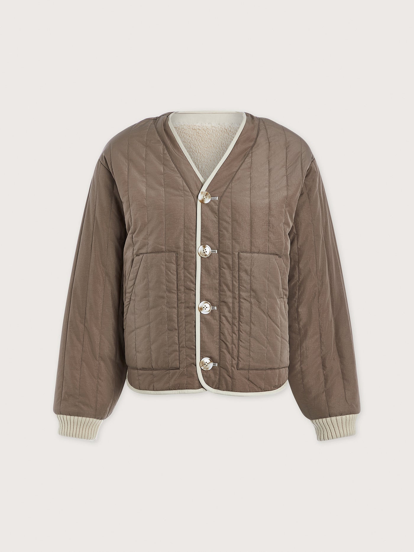 Varley Sandshell/ Ash Taupe Drew Reversible Jacket