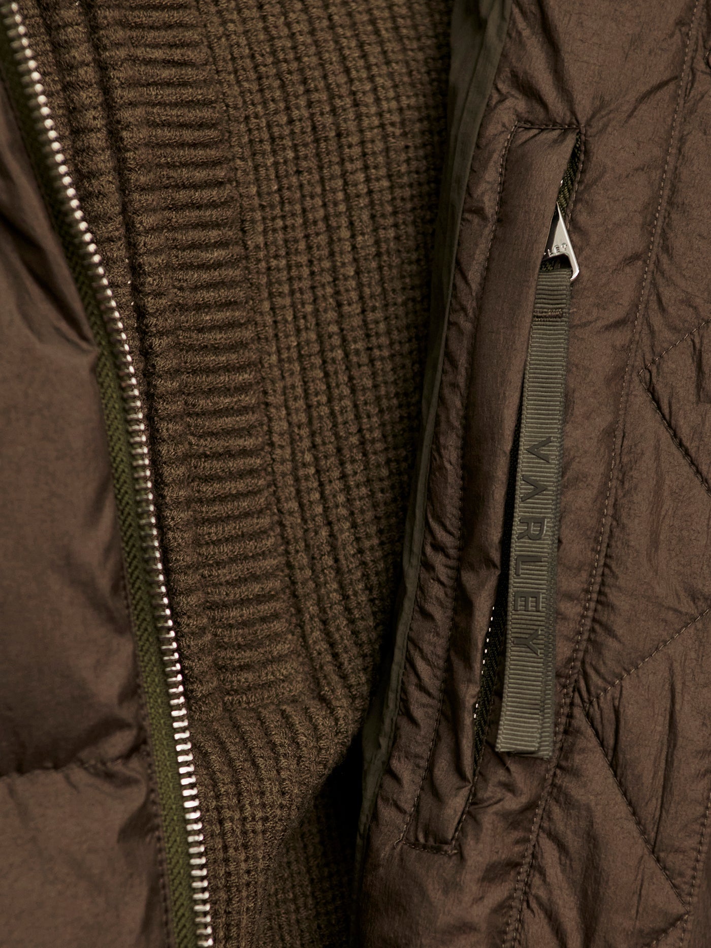 Varley Dark Olive Metallic Katya Long Down Puffer