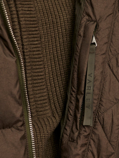Varley Dark Olive Metallic Katya Long Down Puffer