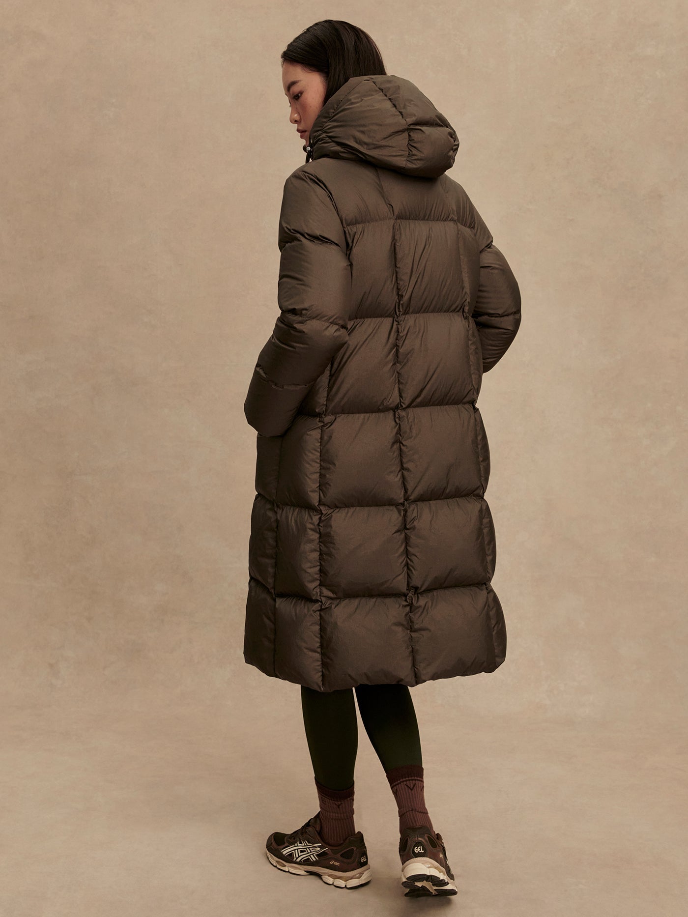 Varley Dark Olive Metallic Katya Long Down Puffer