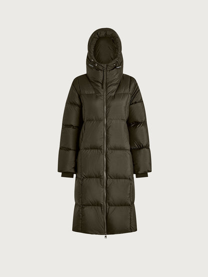 Varley Dark Olive Metallic Katya Long Down Puffer
