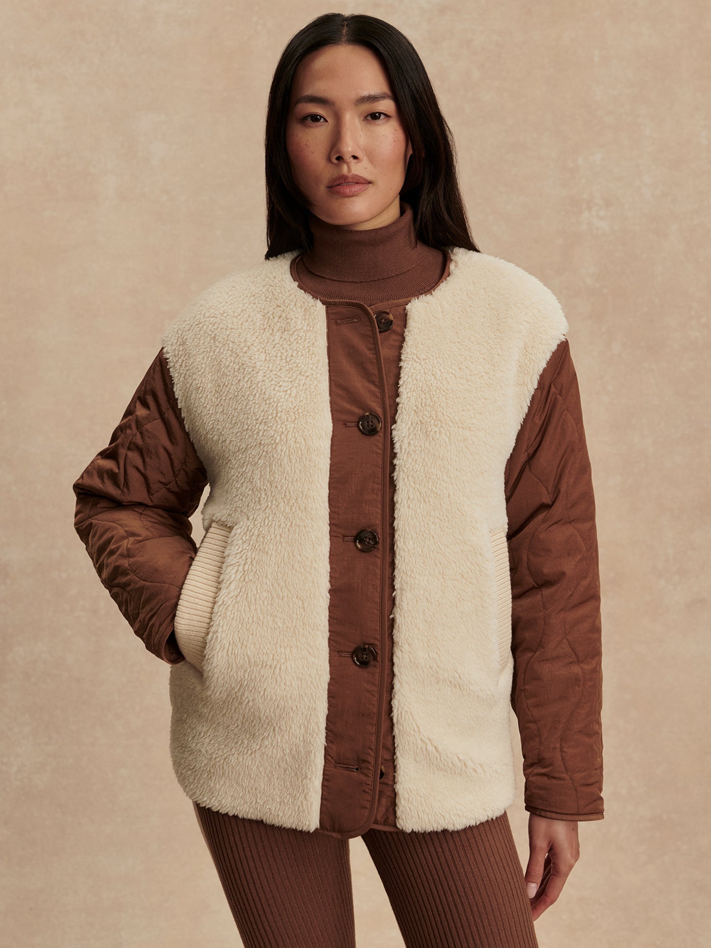 Varley Sandshell/ Cocoa Dust Aveline Reversible Jacket