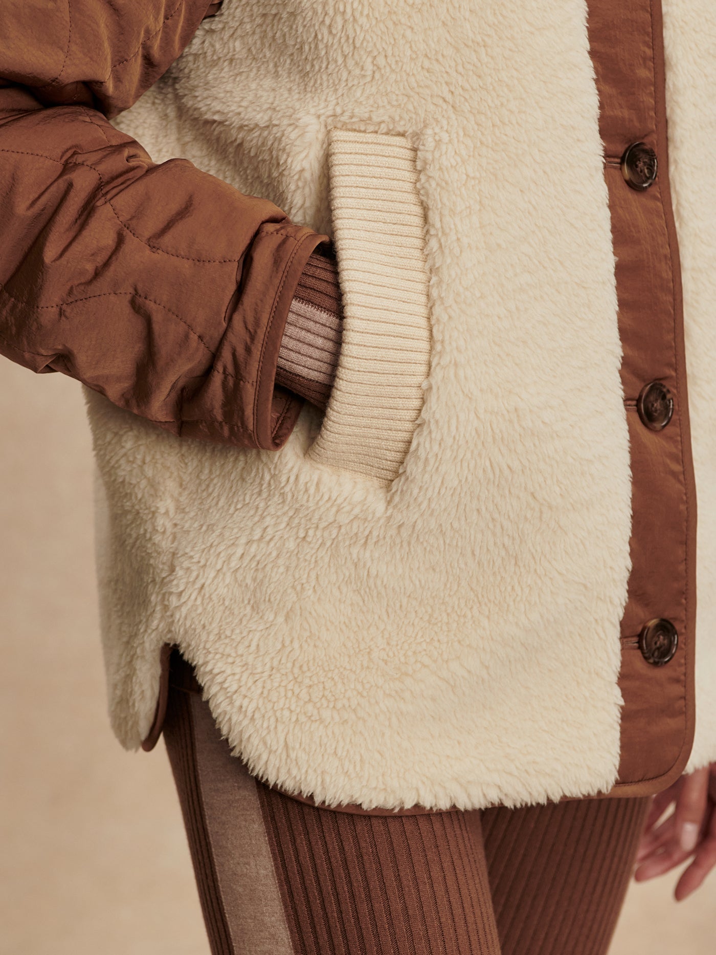 Varley Sandshell/ Cocoa Dust Aveline Reversible Jacket