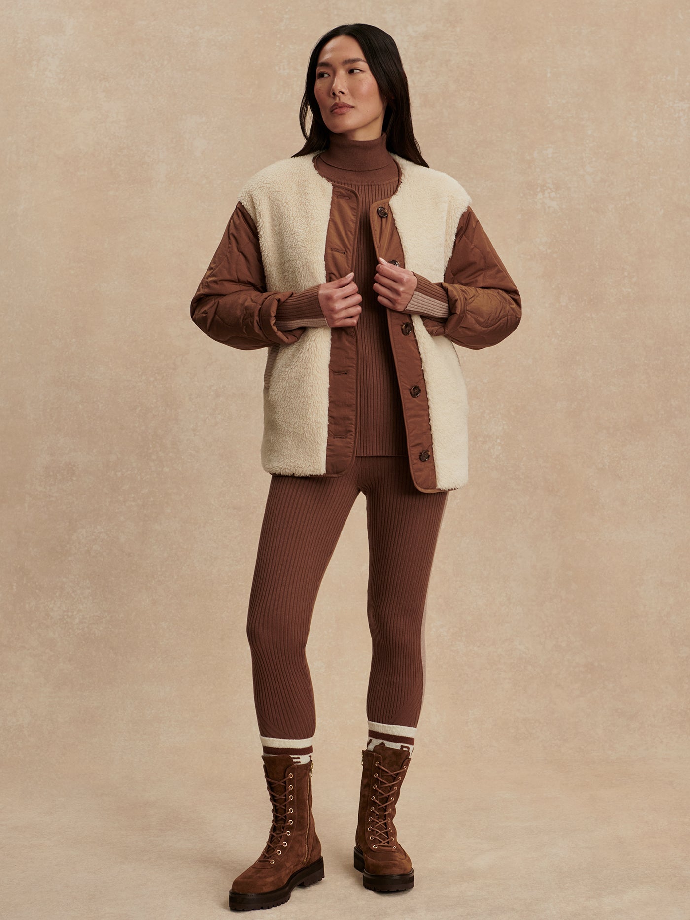 Varley Sandshell/ Cocoa Dust Aveline Reversible Jacket