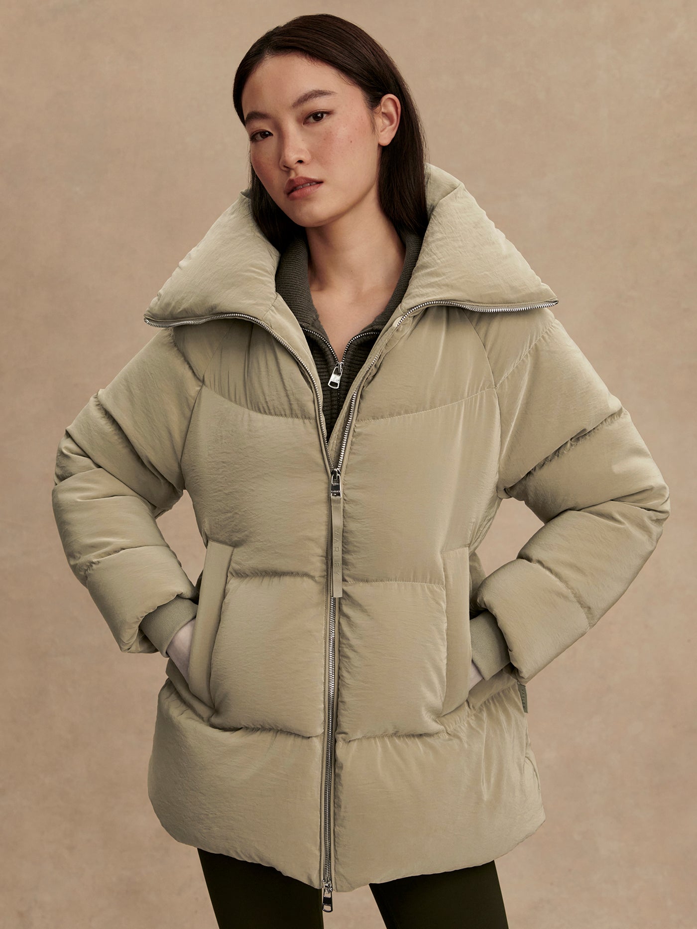 Varley Agate Grey Valencia Down Puffer Coat