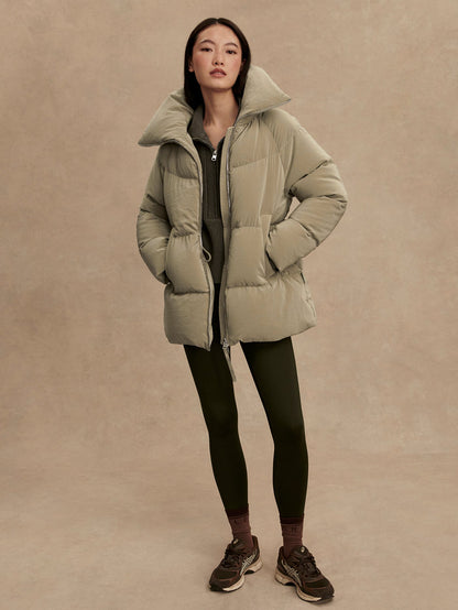 Varley Agate Grey Valencia Down Puffer Coat