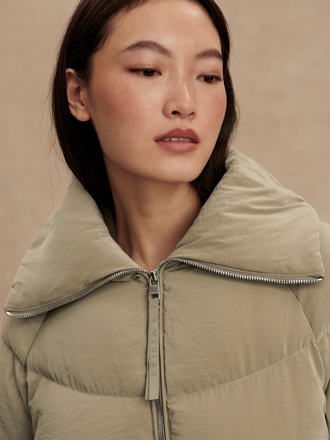 Varley Agate Grey Valencia Down Puffer Coat