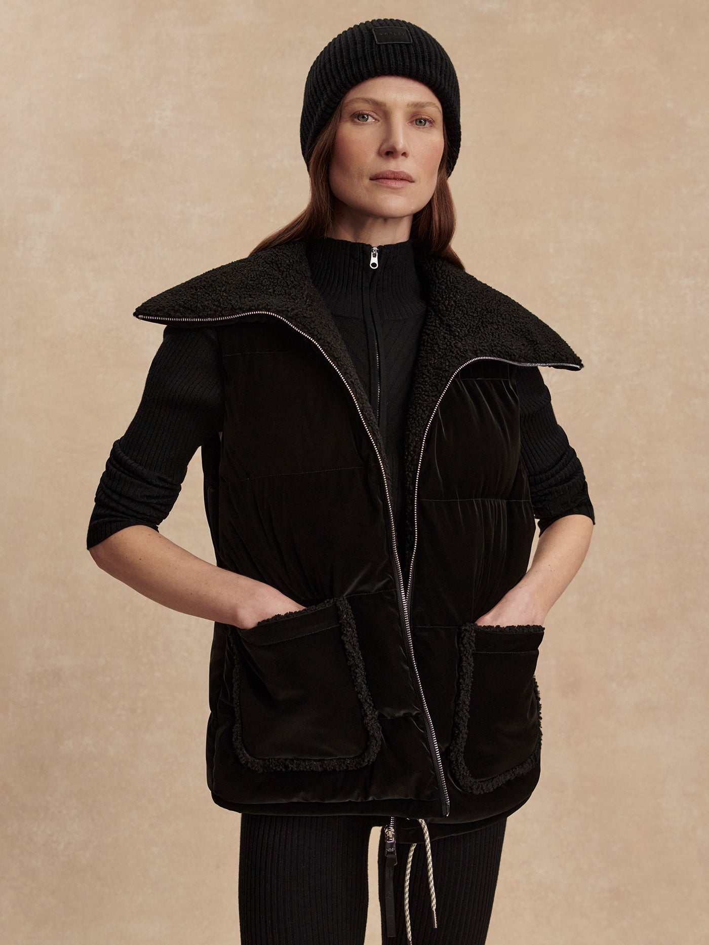 Varley Black Evie Puffer Gilet