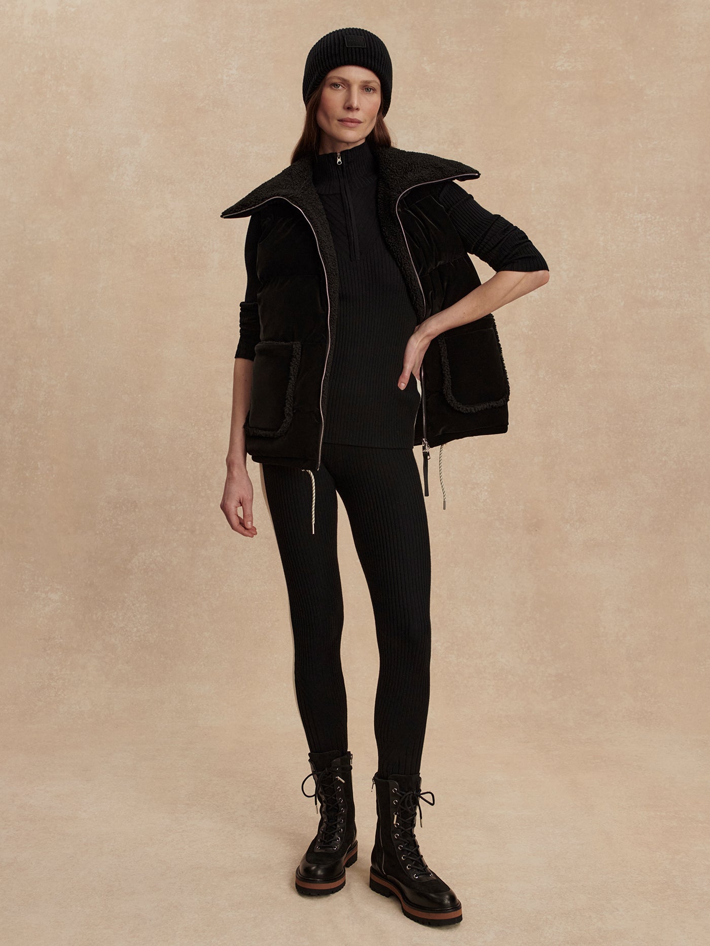 Varley Black Evie Puffer Gilet