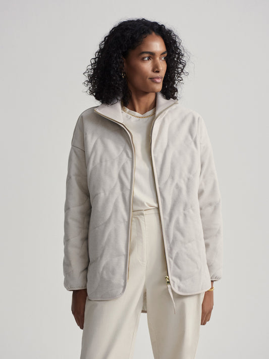 Varley Light Sand Libby Plush Quilt Jacket