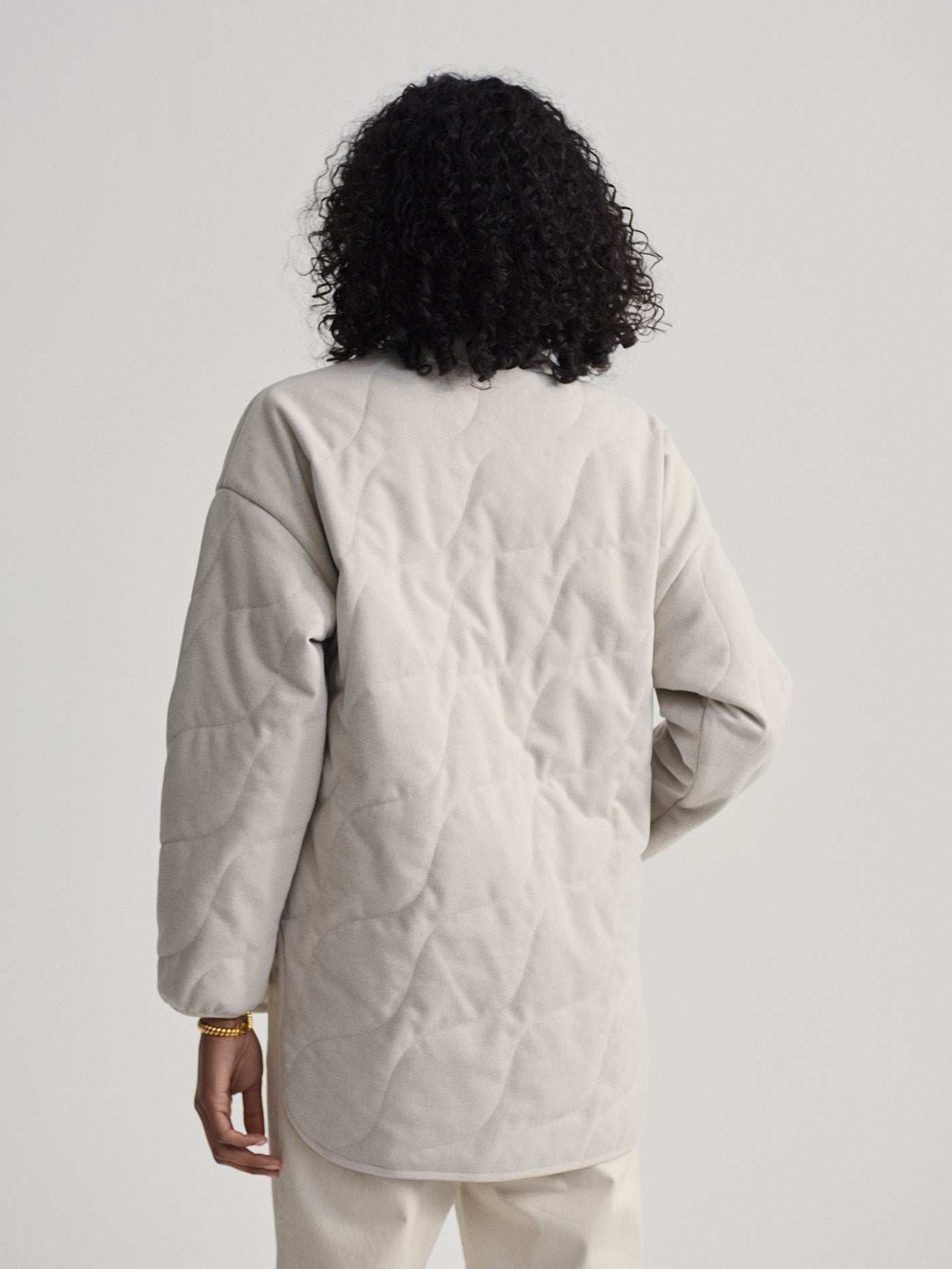 Varley Light Sand Libby Plush Quilt Jacket