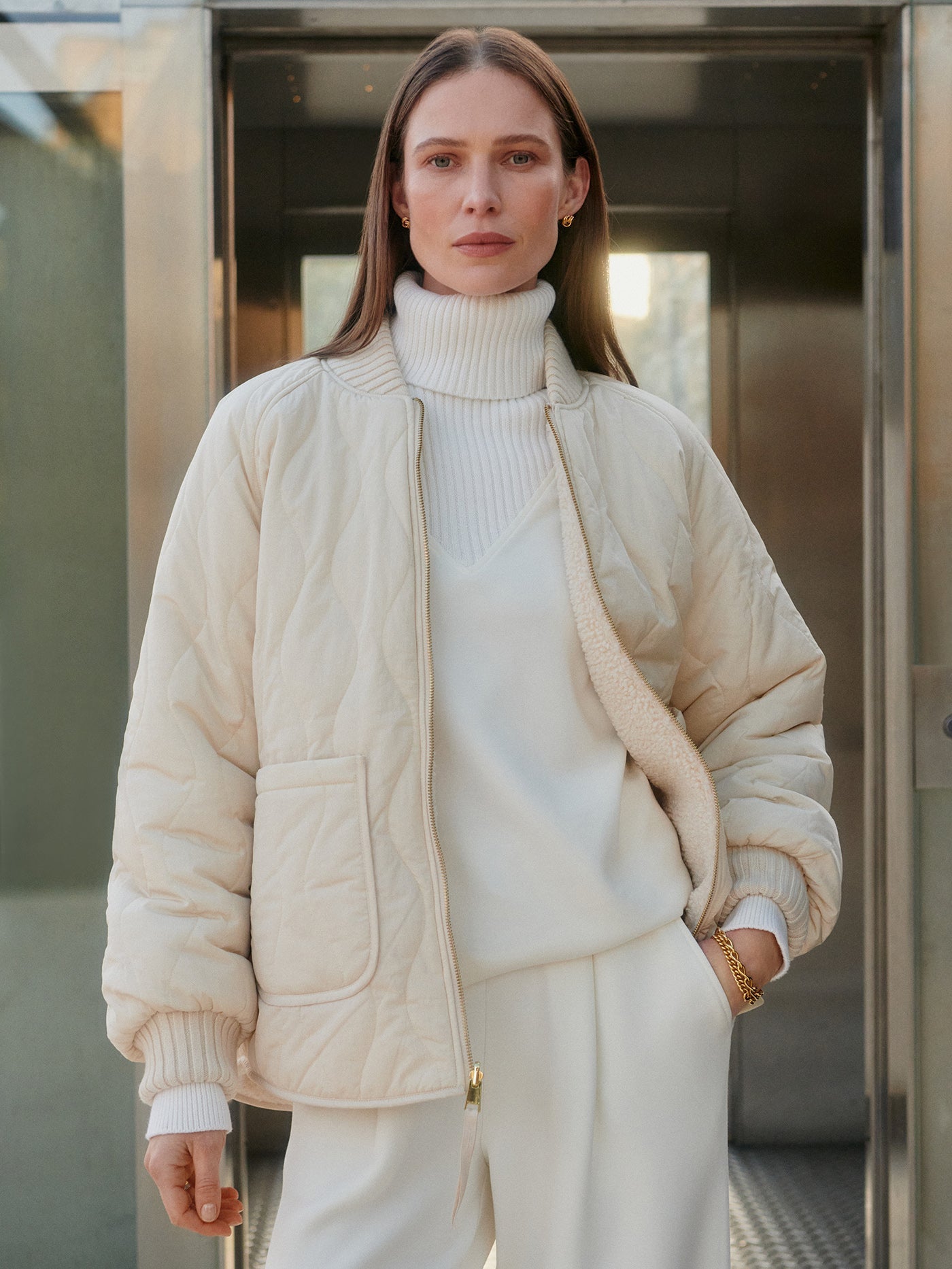 Varley Sandshell Serina Reversible Quilt Jacket