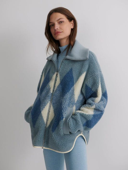 Varley Ashley Blue Franca Sherpa Jacket