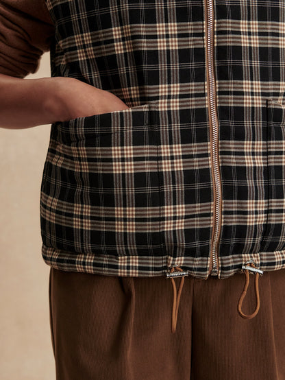 Varley Golden Bronze/ Navy Check Miya Reversible Gilet