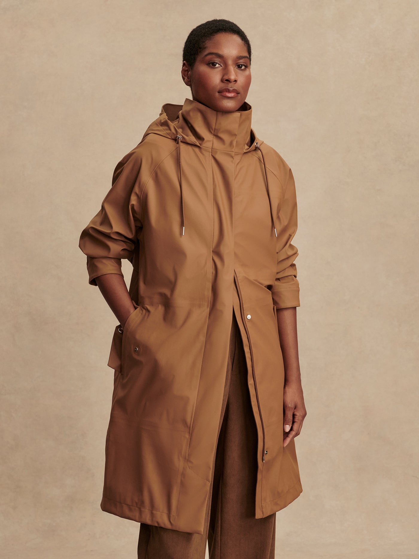 Varley Cocoa Dust Amel A-Line Rain Jacket