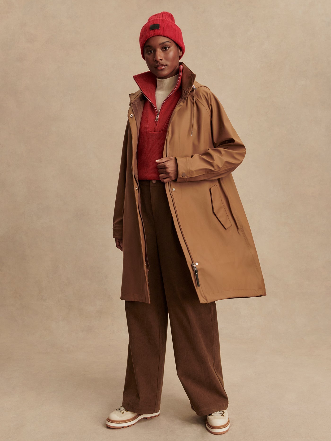 Varley Cocoa Dust Amel A-Line Rain Jacket