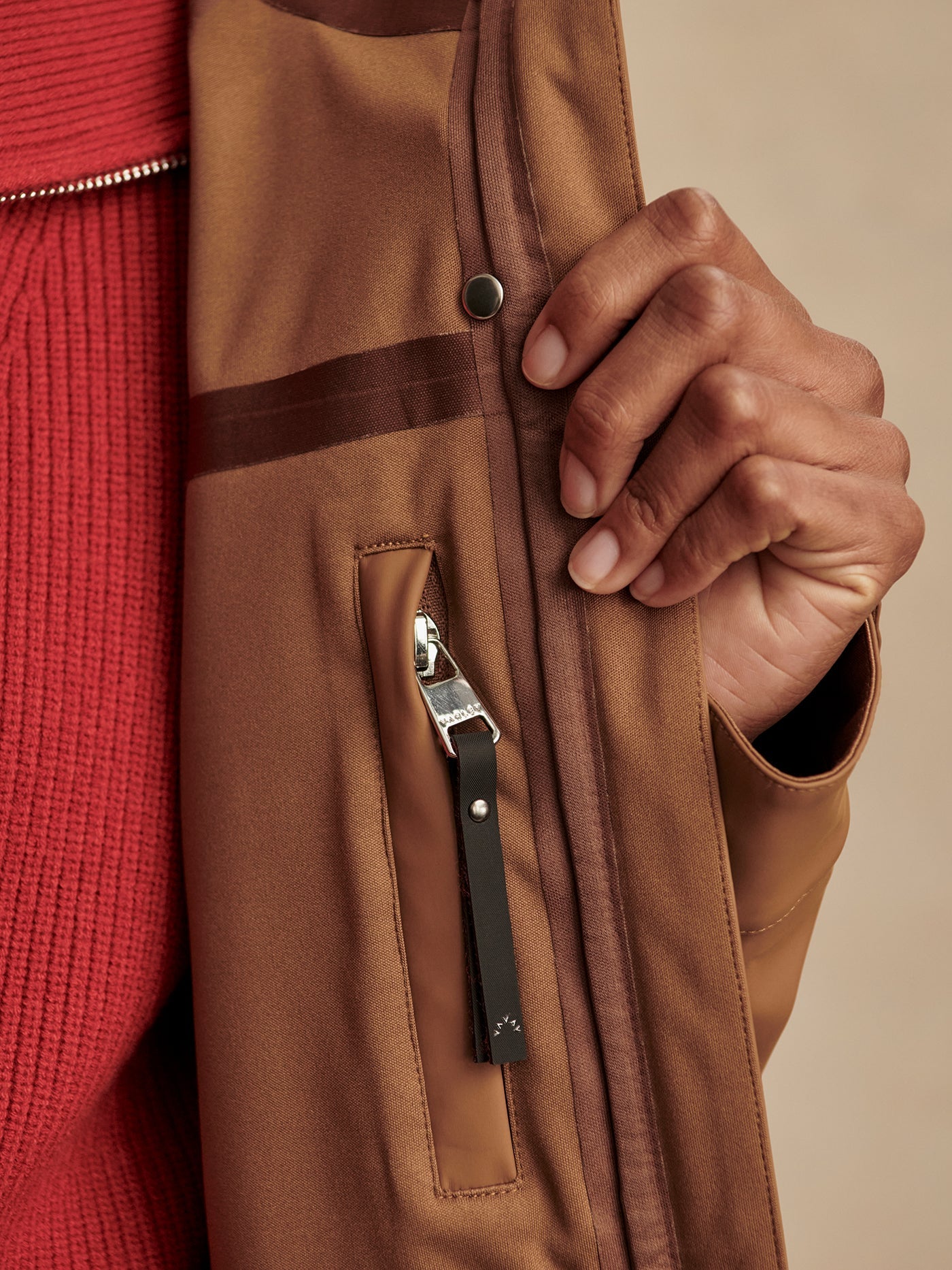 Varley Cocoa Dust Amel A-Line Rain Jacket