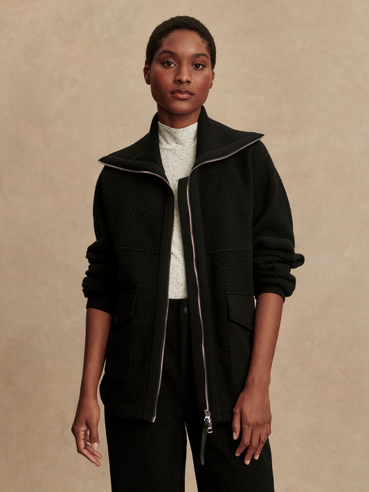 Varley Black Eleanor Patch Pocket Fleece
