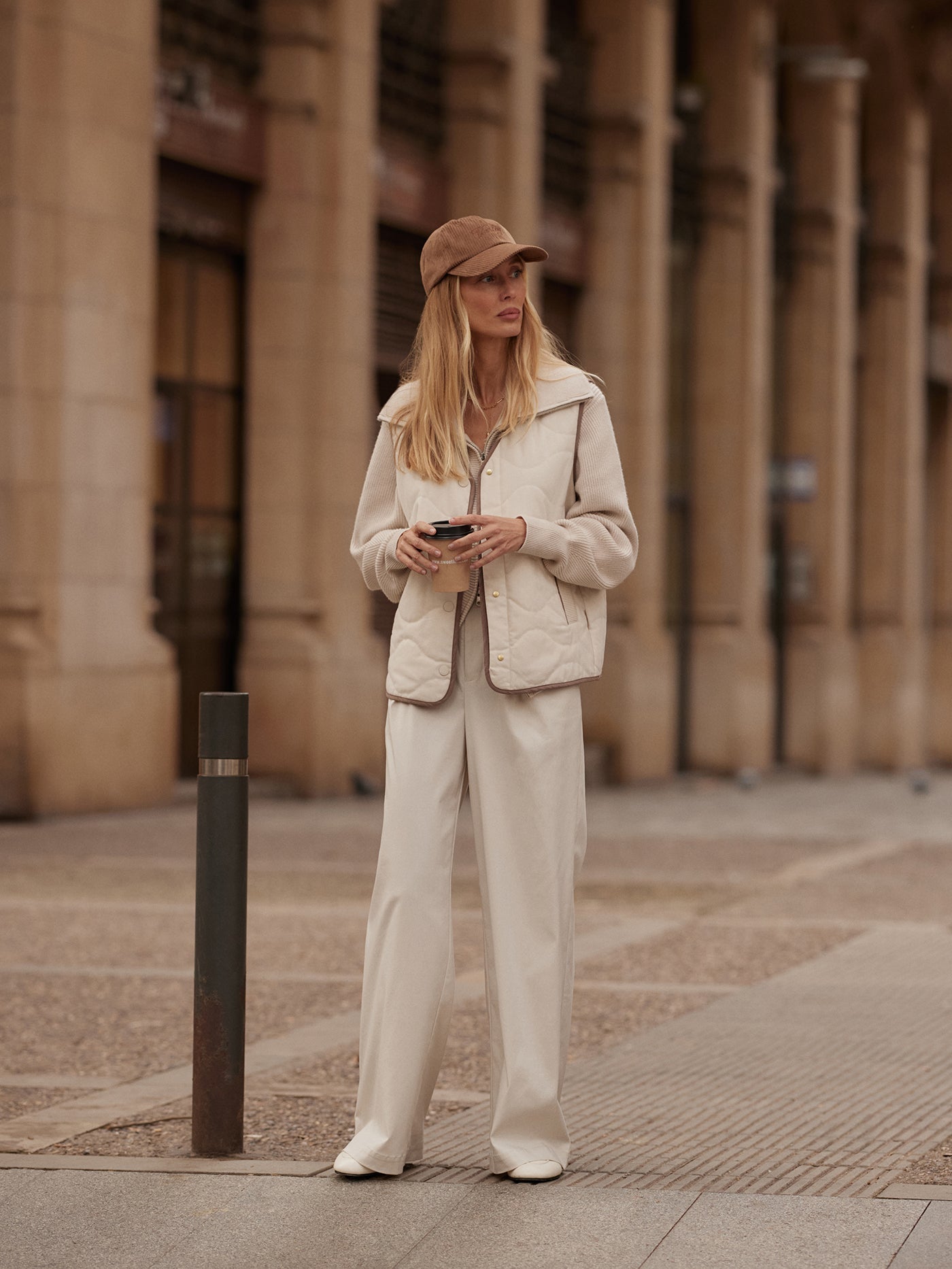 Varley Ash Taupe/ Birch Lori Reversible Gilet