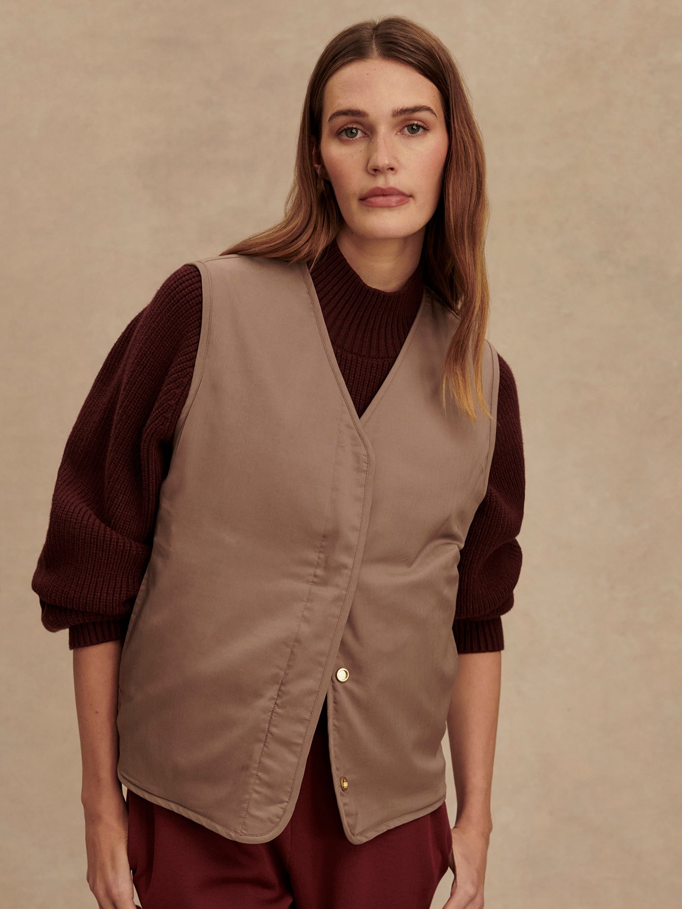Varley Ash Taupe/ Birch Lori Reversible Gilet