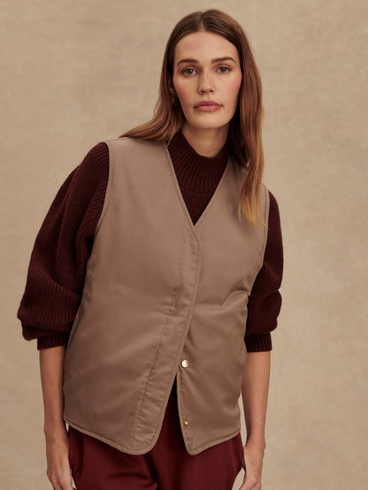 Varley Ash Taupe/ Birch Lori Reversible Gilet