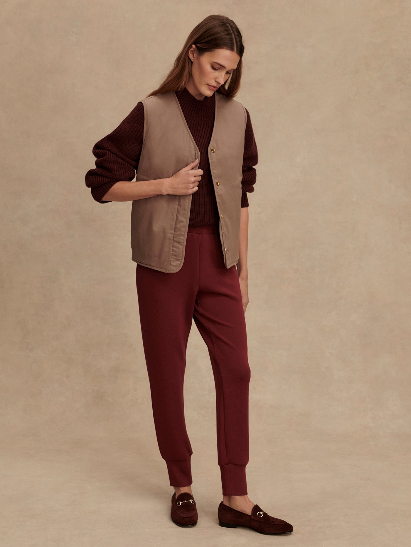 Varley Ash Taupe/ Birch Lori Reversible Gilet