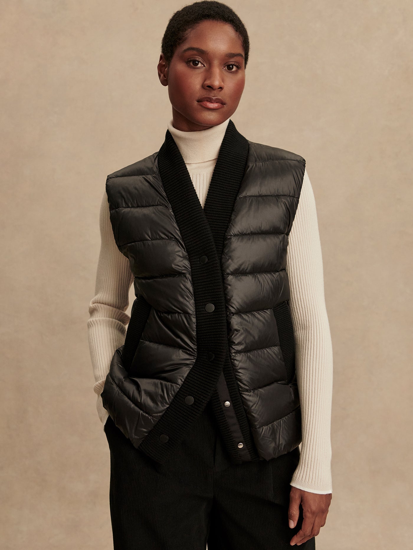 Varley Black Colwyn Combo Boxy Gilet